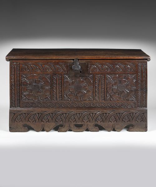 James I Carved Oak Coffer