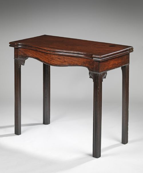 Chippendale Carved Mahogany Serpentine Tea Table