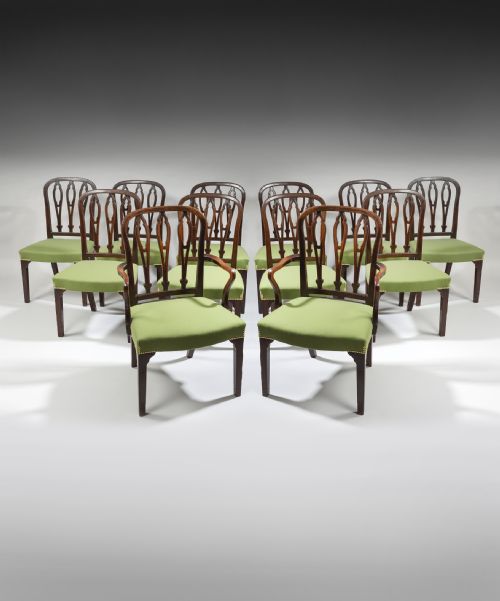 Set of 12 Georgian Mahogany Dining Chairs