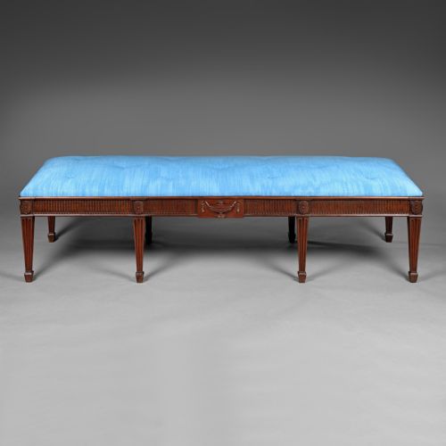 Long Adam Style Mahogany Stool