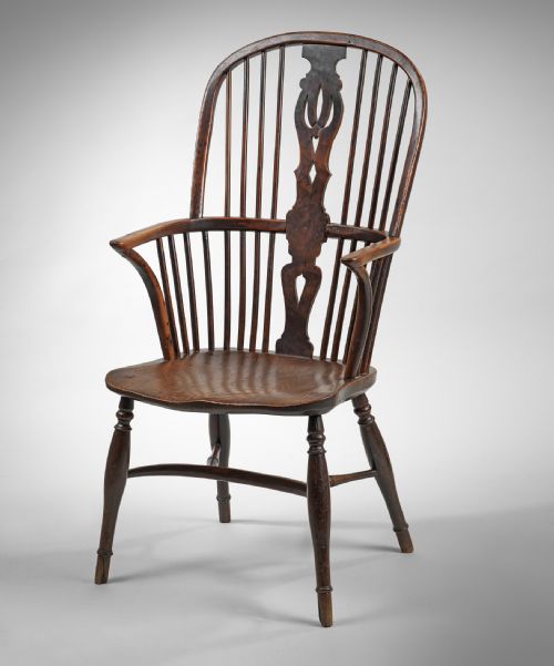 Nineteenth Century Yew and Elm High Back Windsor Armchair