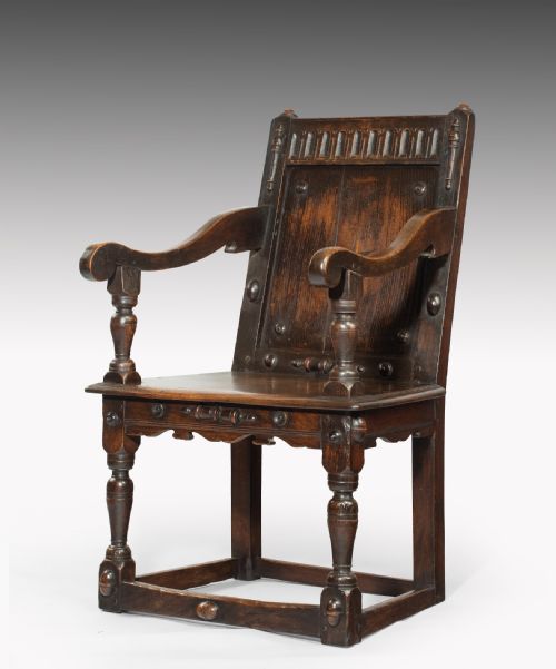 JAMES I OAK WAINSCOT ARMCHAIR - ADDITIONAL PHOTO 3