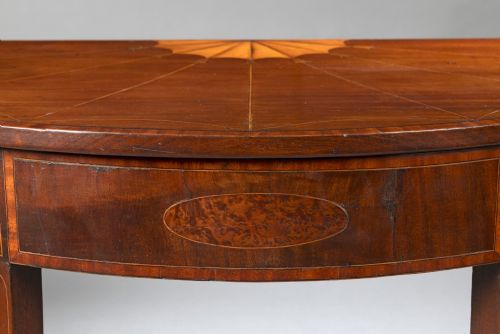 GEORGIAN MAHOGANY DEMI LUNE CONSOLE TABLE - ADDITIONAL PHOTO 2