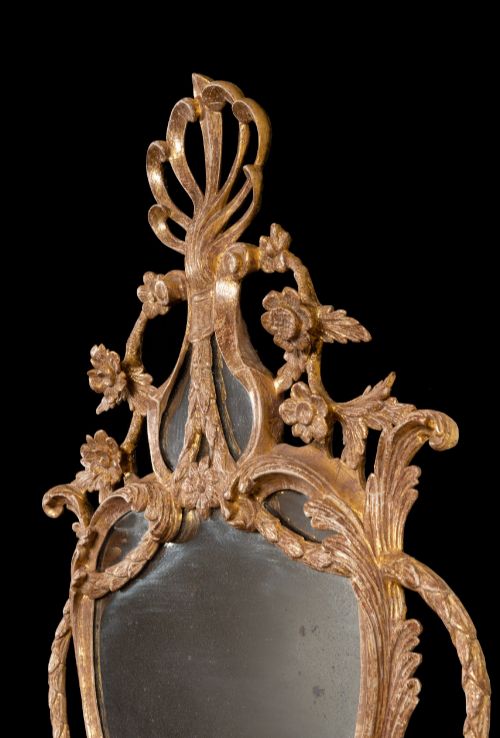 PAIR OF GEORGIAN CARVED GILTWOOD GIRANDOLE MIRRORS - ADDITIONAL PHOTO 1