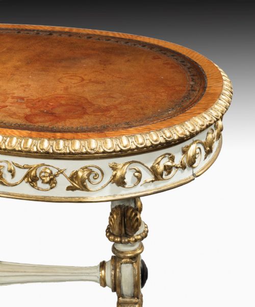 WILLIAM IV WRITING TABLE WITH CARVED GILTWOOD AND IVORY PAINTWORK - ADDITIONAL PHOTO 5