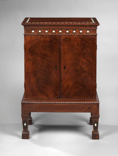 Chippendale Period Mahogany Collector's Cabinet.