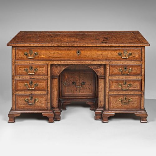 George II Burr Elm Kneehole Desk