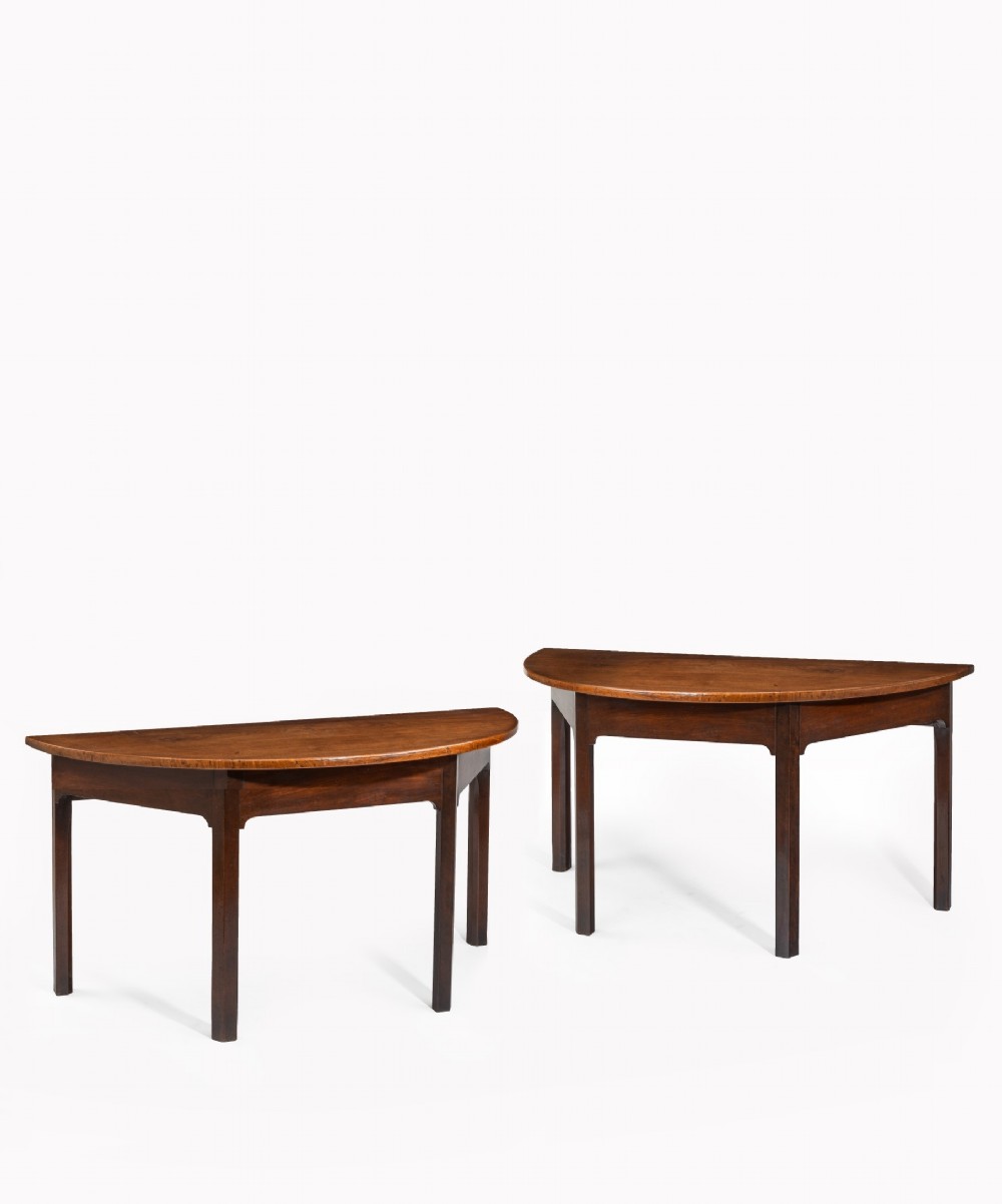 Pair of Georgian Chippendale mahogany console tables.