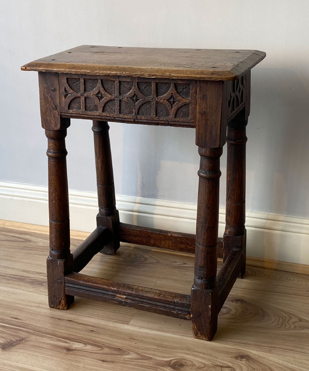 Charles II Suffolk oak joint stool