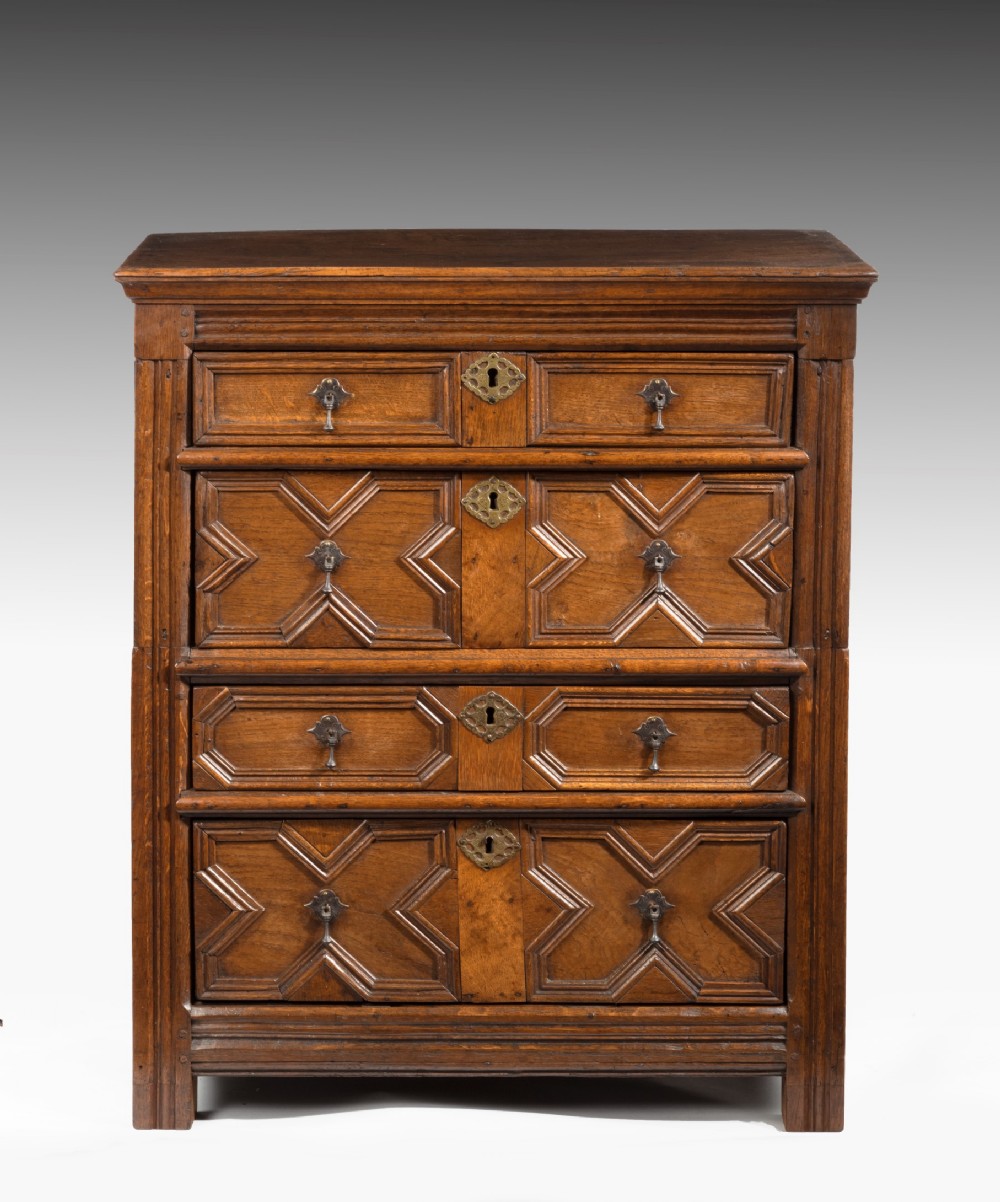 Late Seventeenth Century oak chest of small proportions.
