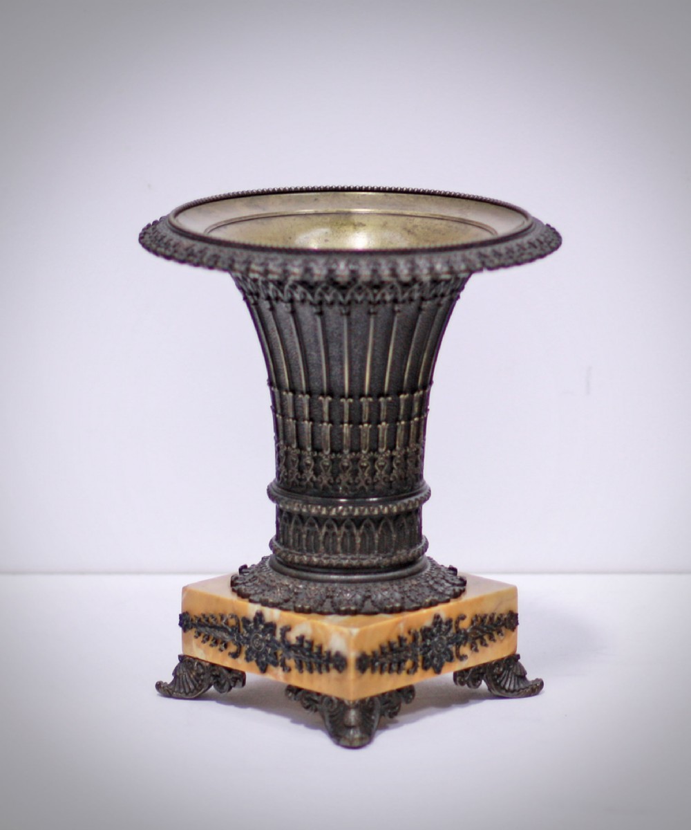 French Charles X Bronze Urn In The Gothic Taste