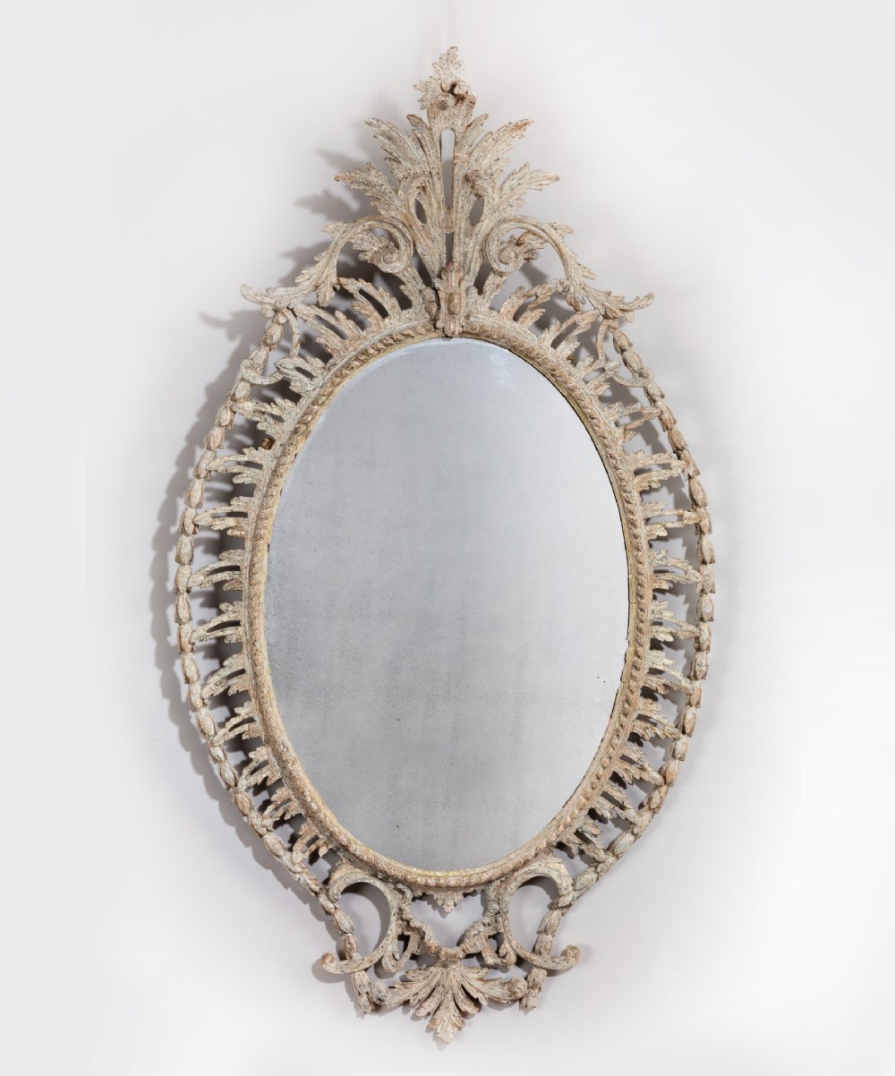 Georgian Chippendale Period Oval Mirror