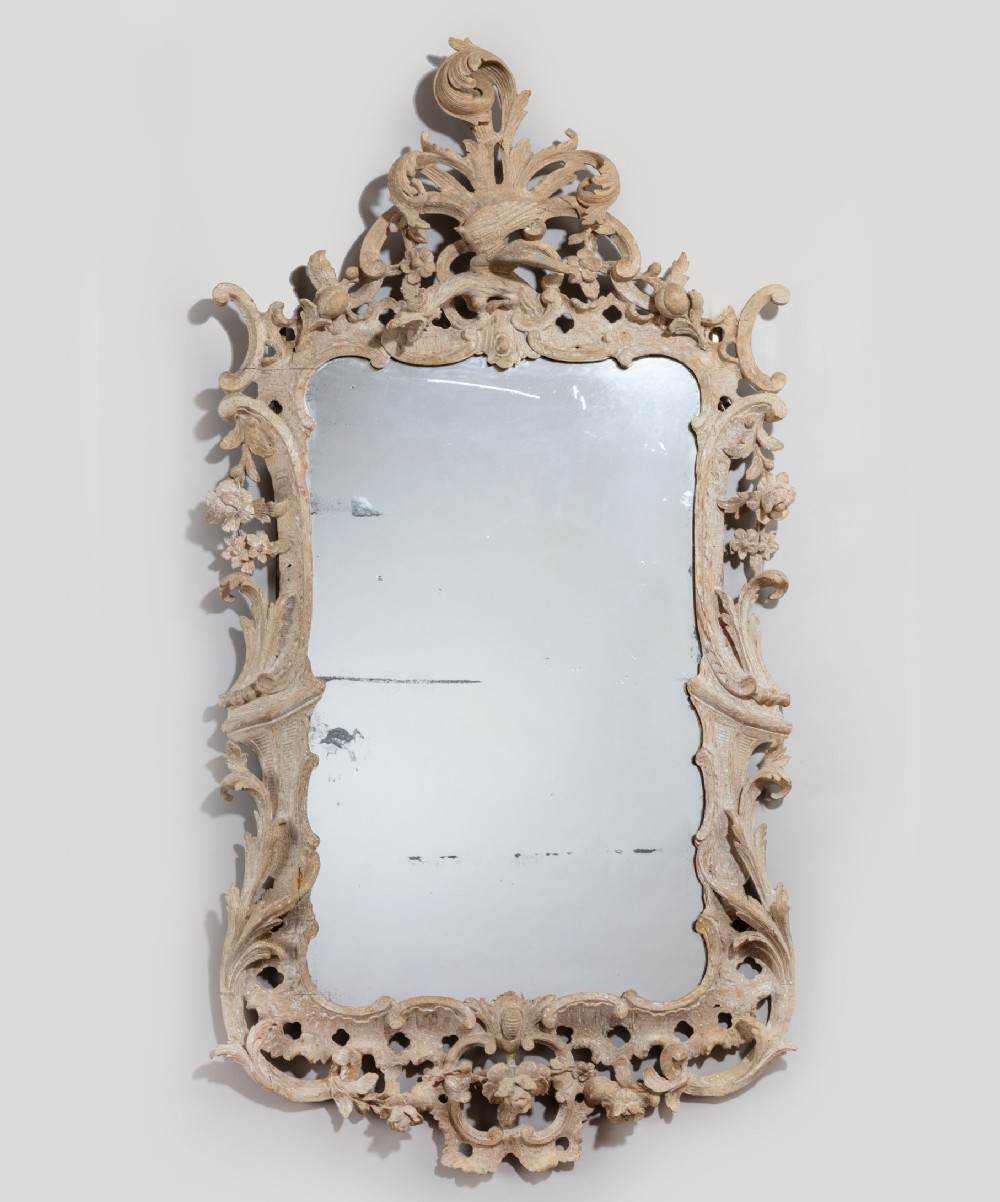 George II Carved & Painted Mirror In The Rococo Taste