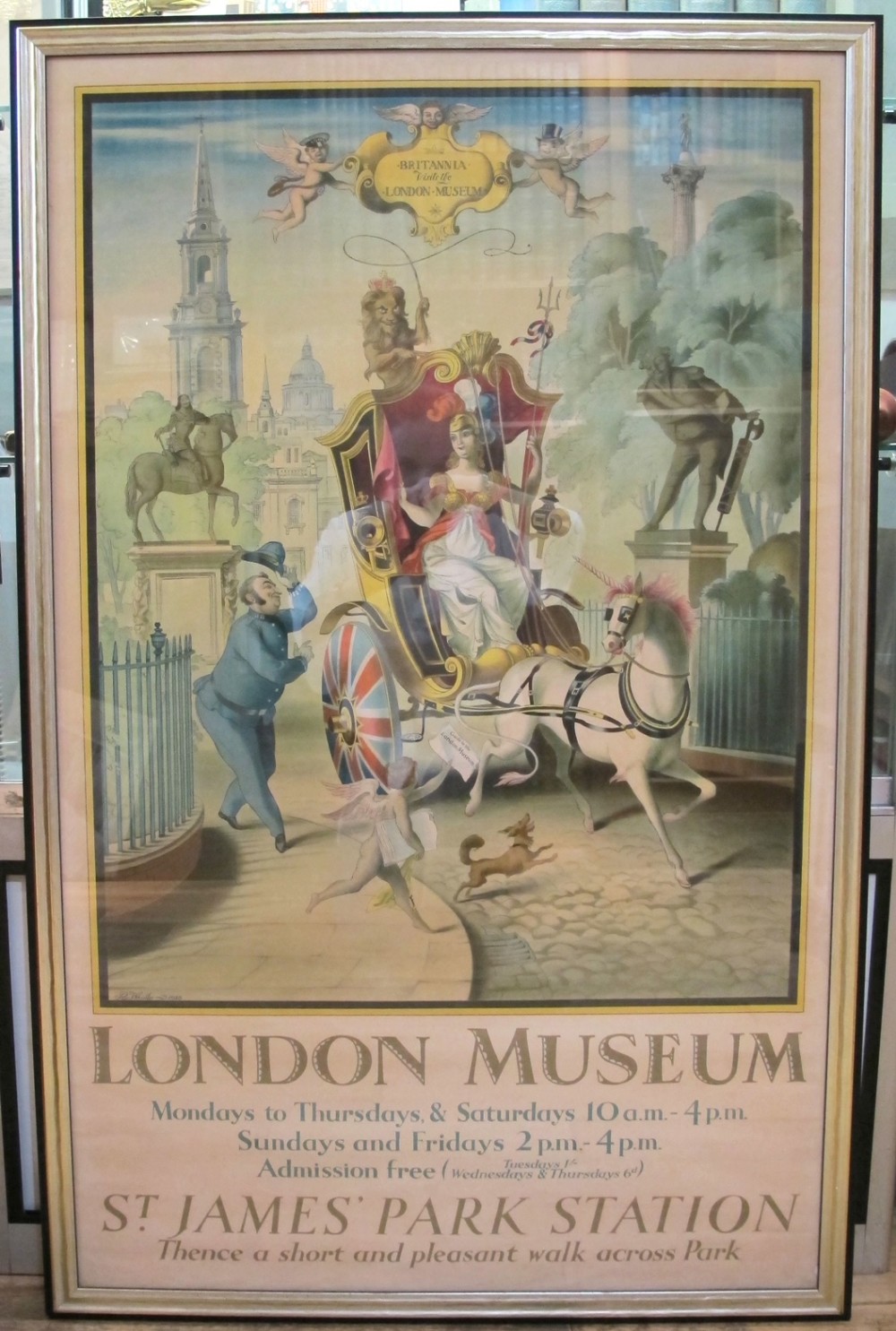 Rex Whistler: Britannia visits the London Museum Lithograph Poster