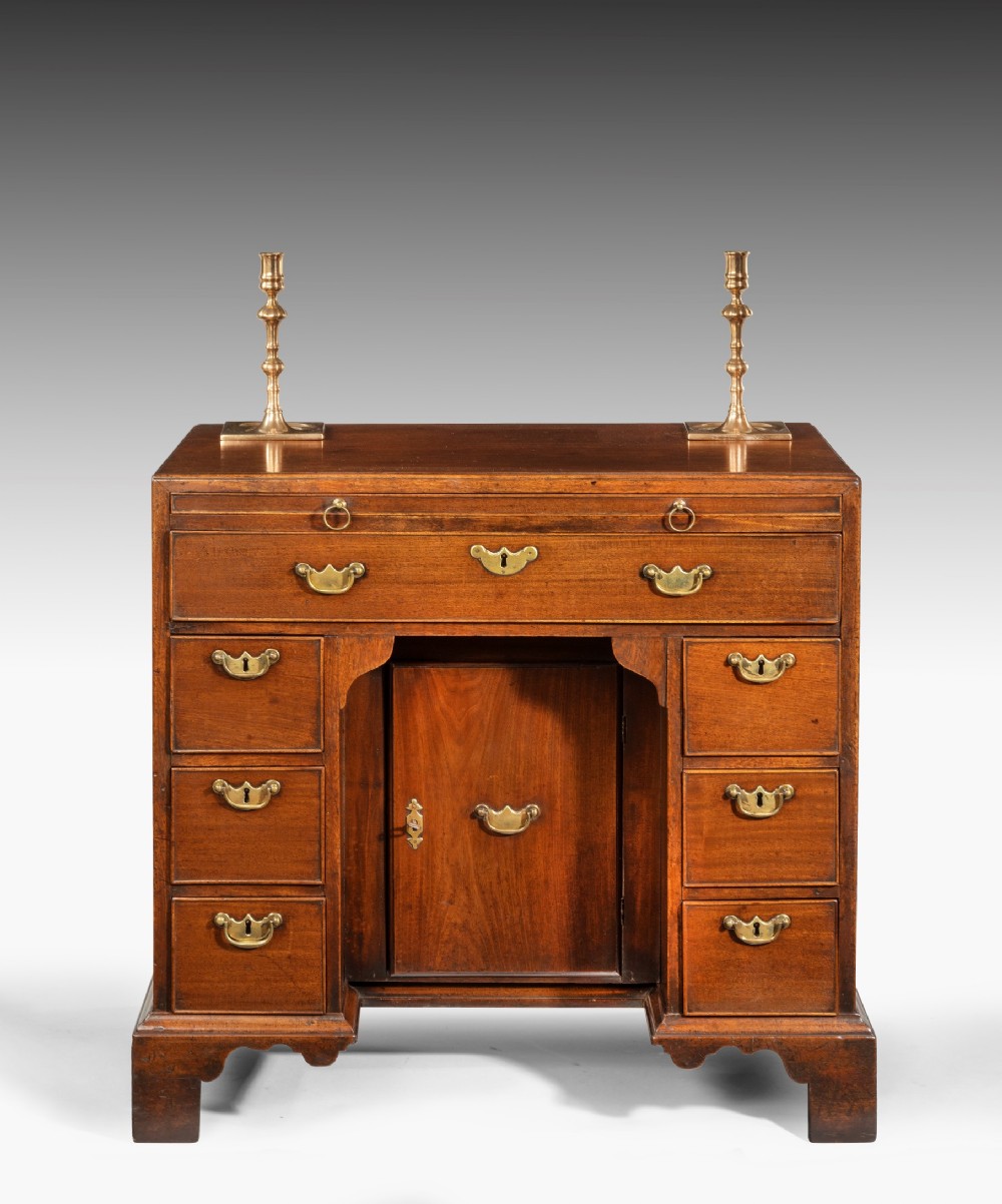 Georgian Mahogany Kneehole Desk With Maker's Label