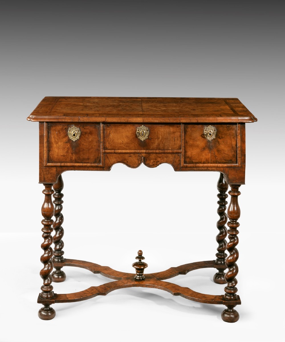 William and Mary burr yew and walnut lowboy
