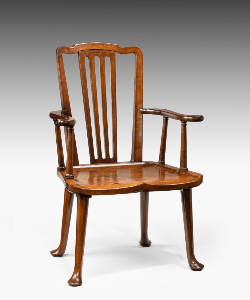 George II mahogany hall armchair