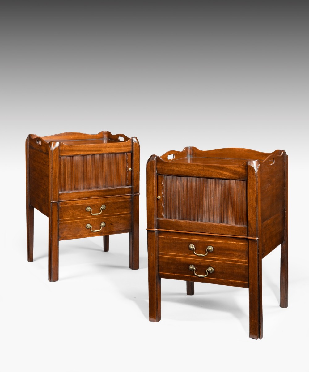 Pair of Georgian tray top commodes
