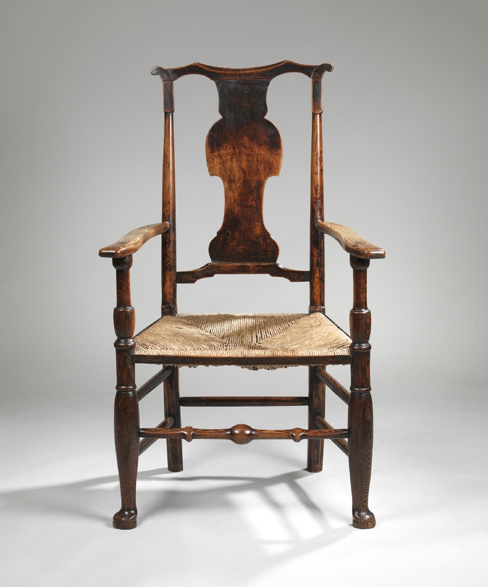 Nineteenth Century ash and fruitwood vernacular armchair