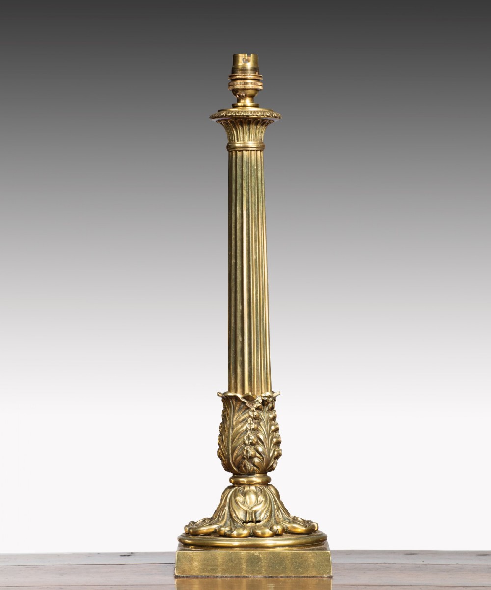 Regency brass Neoclassical table lamp