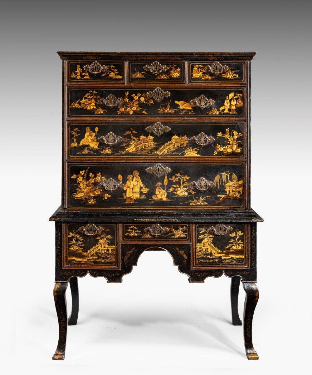 Queen Anne Lacquered Chest on Stand