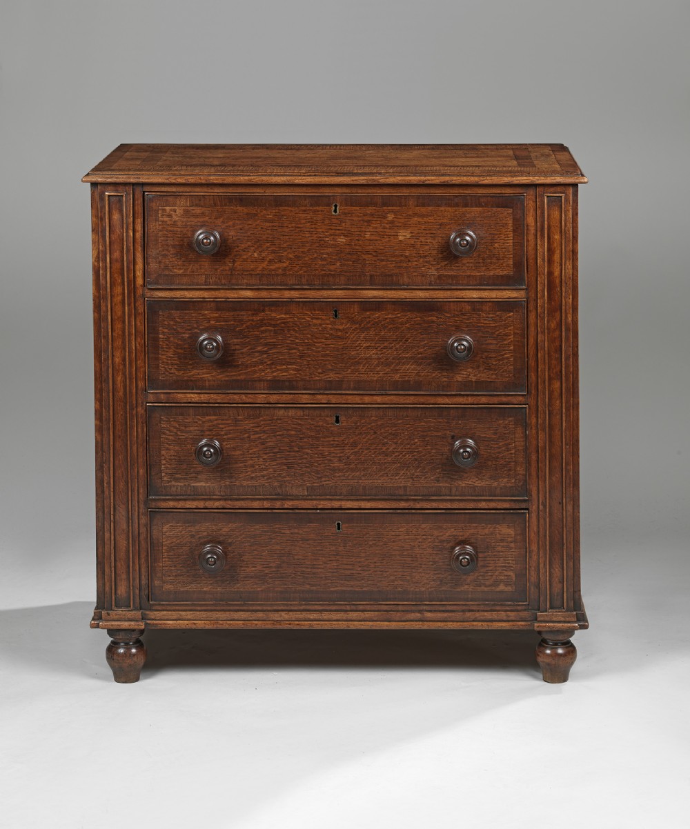 Regency period oak chest of drawers