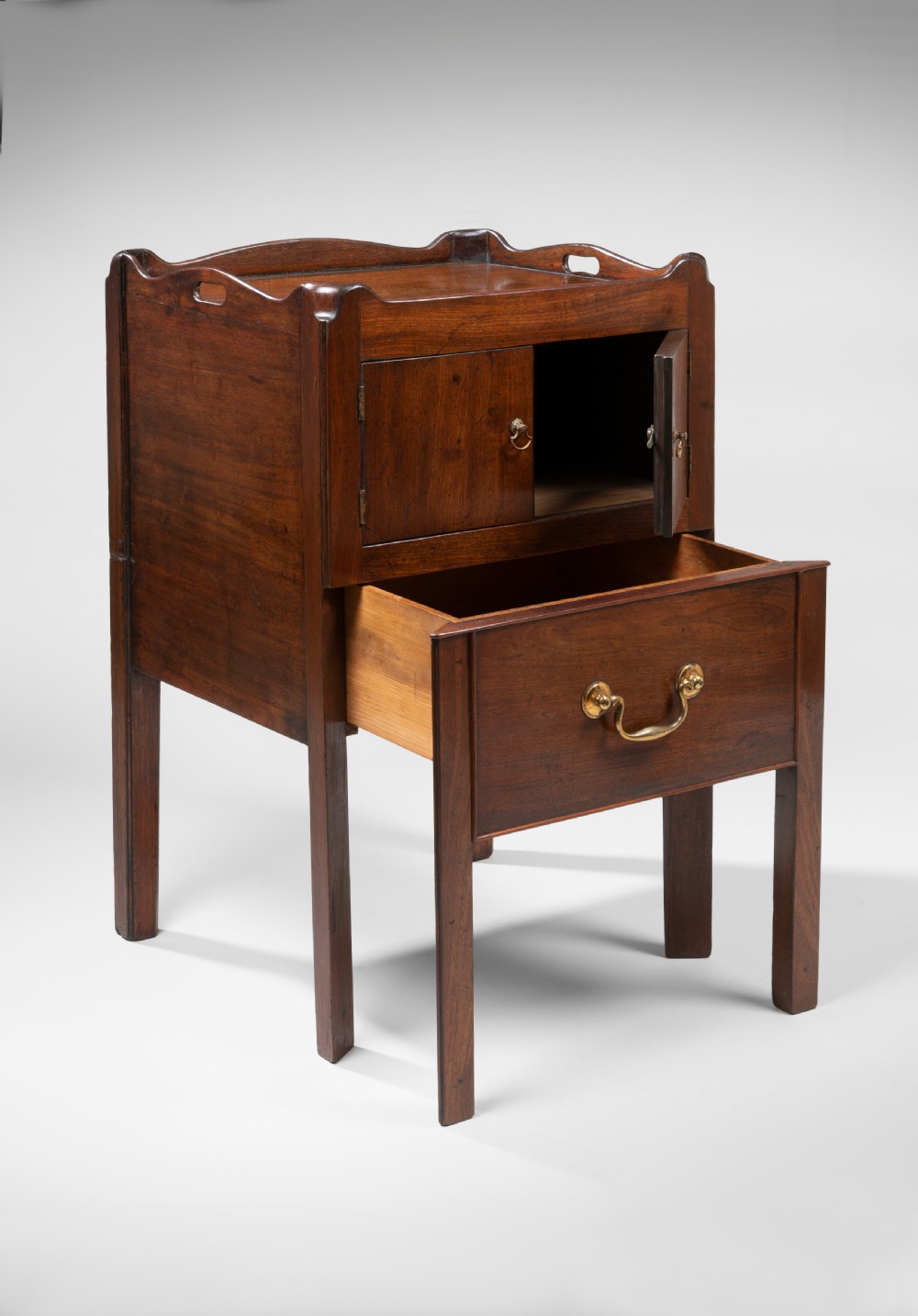 Pair of Georgian mahogany bedside tables View III