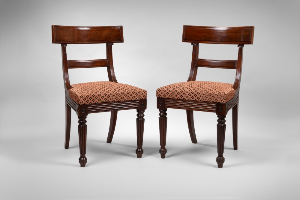 Pair of Regency mahogany side chairs