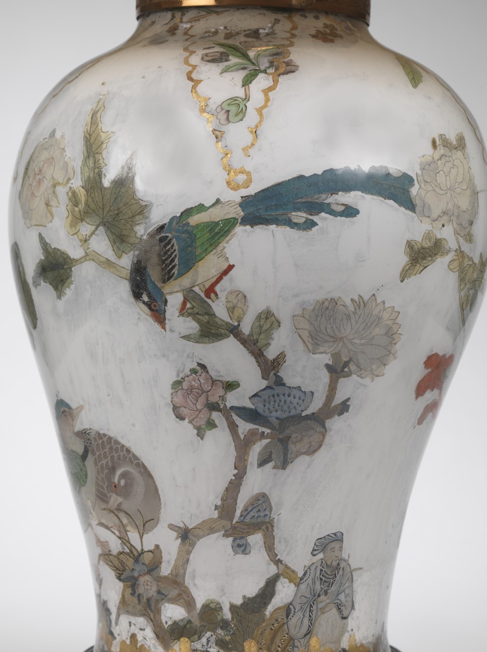 A mid Nineteenth Century decalcomania table lamp View VI