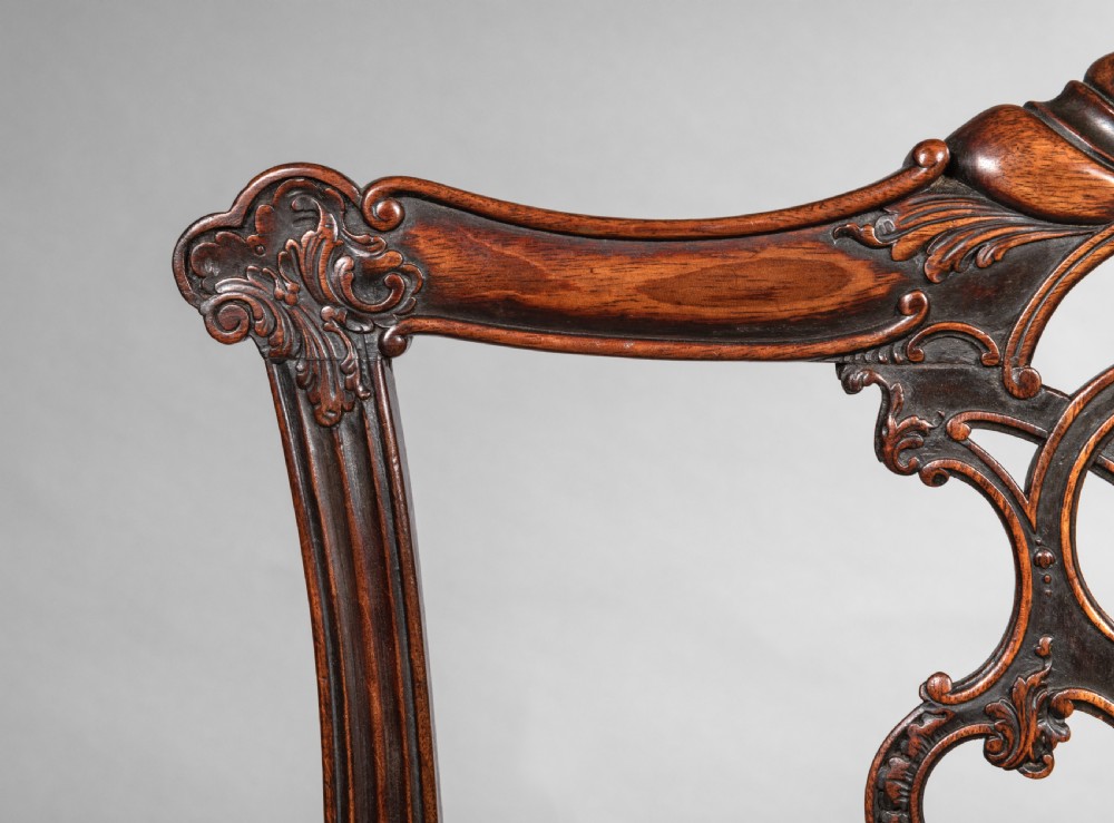 Georgian Chippendale carved mahogany armchair View V