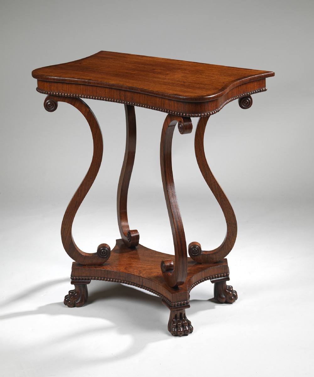 Regency rosewood console table of small proportions