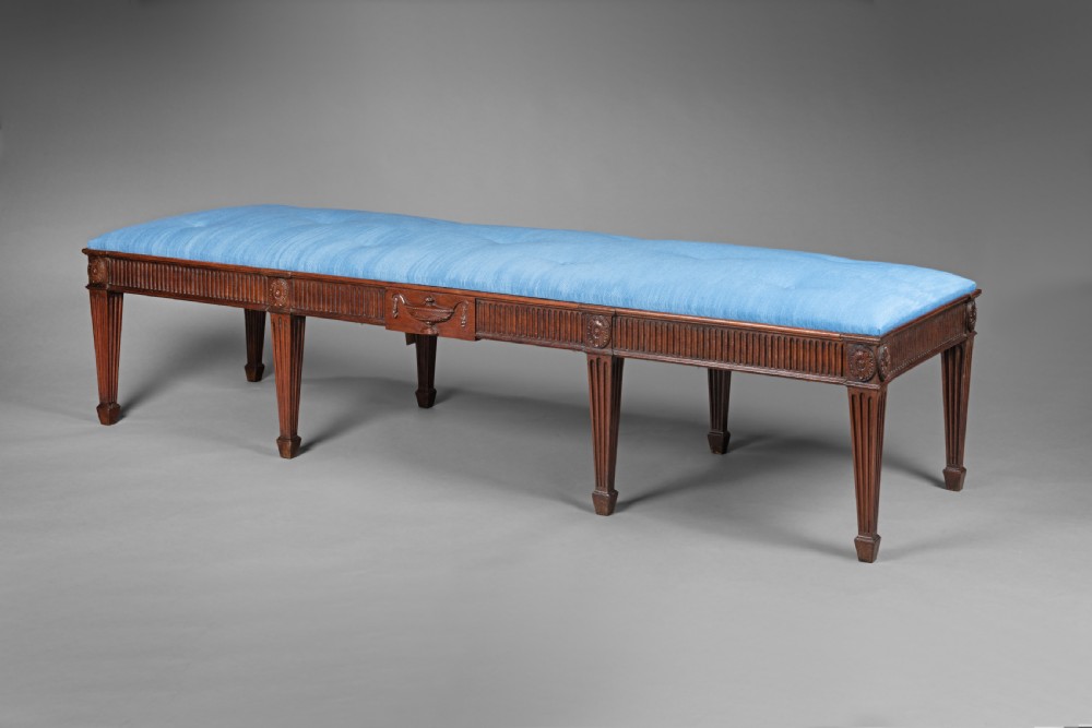 Long Adam style mahogany stool View II