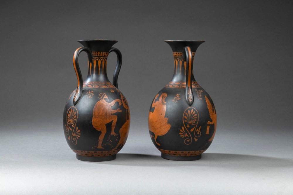 Pair of Ancient Greek Revival Grand Tour Terracotta Amphorae Vases View III