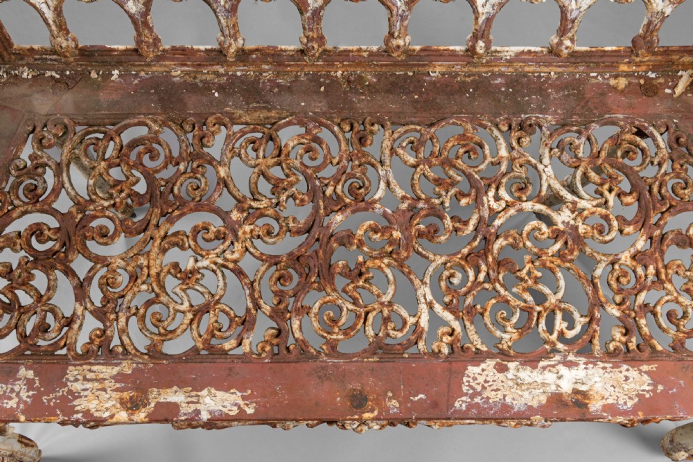 Nineteenth Century Carron Foundry cast iron garden bench View V