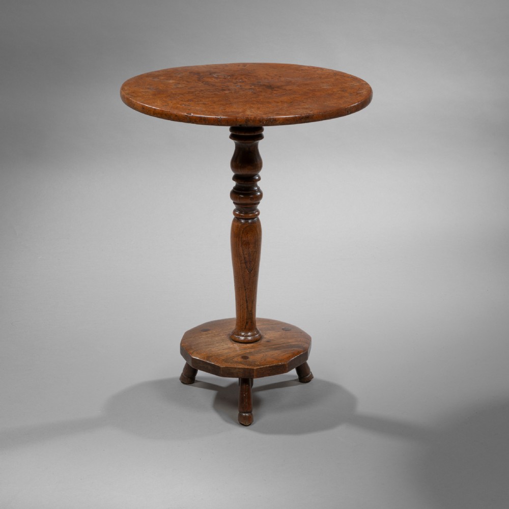 Regency burr elm tripod table