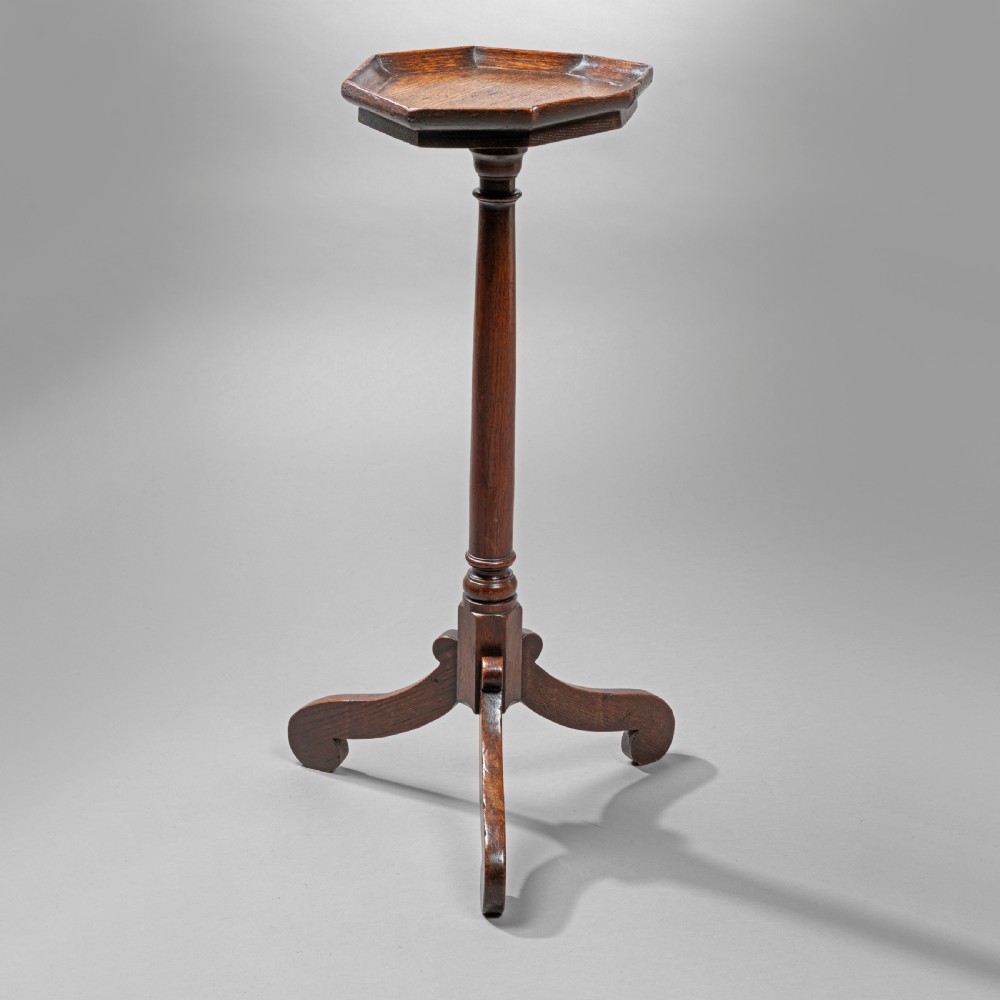 Queen Anne oak candlestand