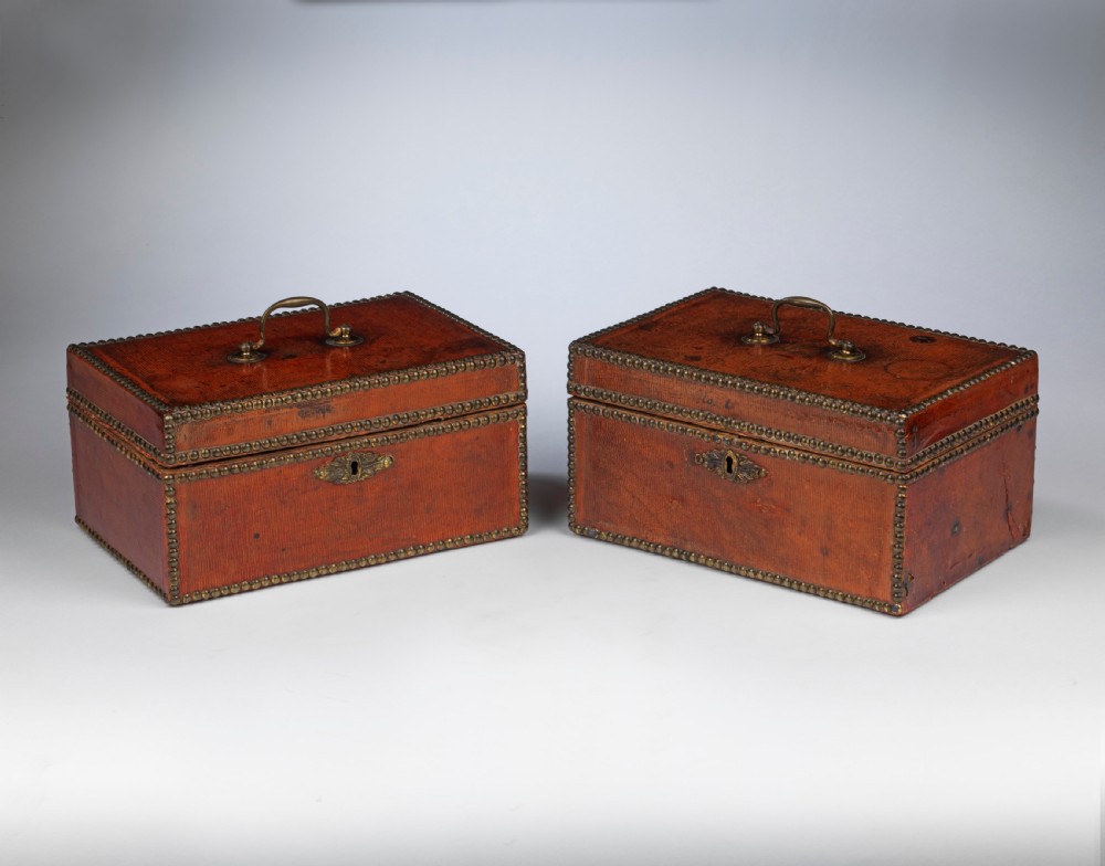 Pair of Georgian deed boxes