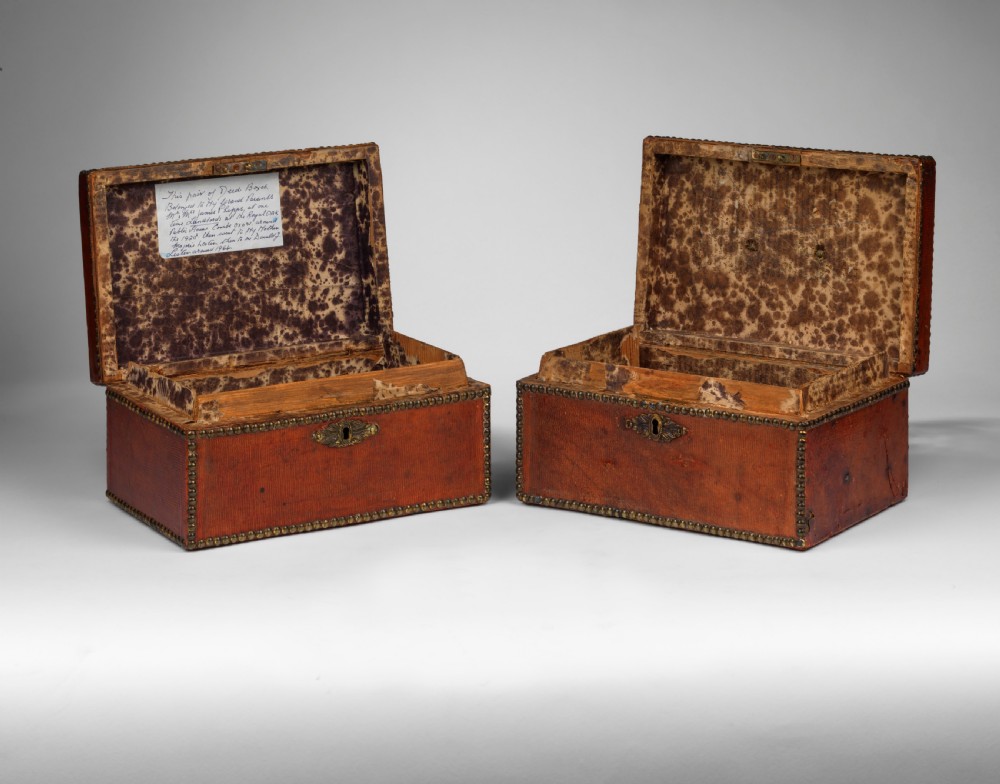 Pair of Georgian deed boxes View II
