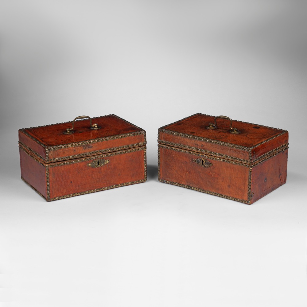 Pair of Georgian deed boxes View III