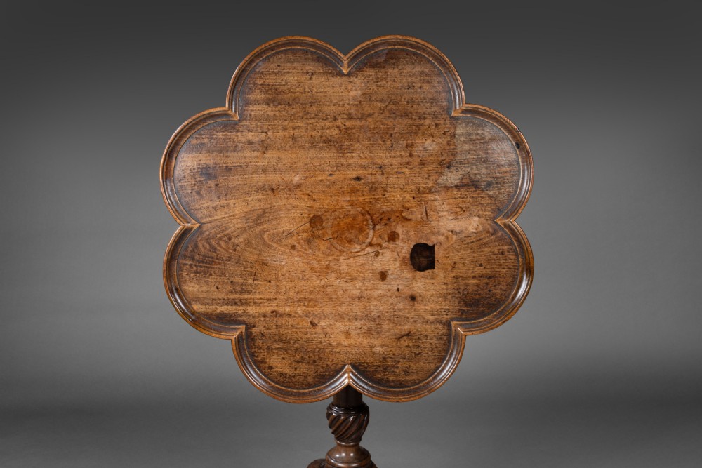 Georgian mahogany pie crust tripod table View IV