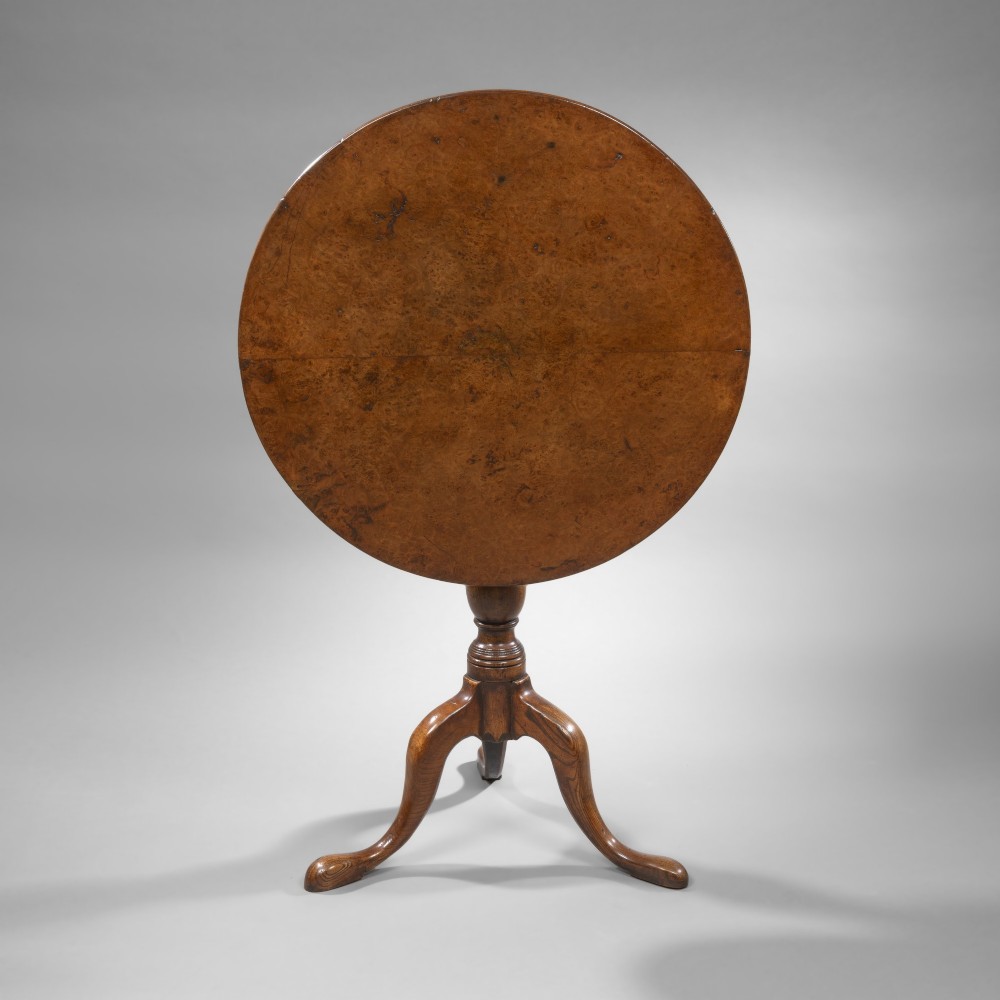 Georgian burr elm tripod table
