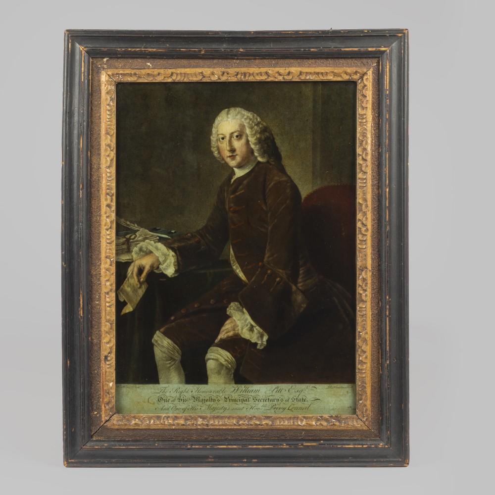 William Pitt the Elder Portrait in Reverse Glass
