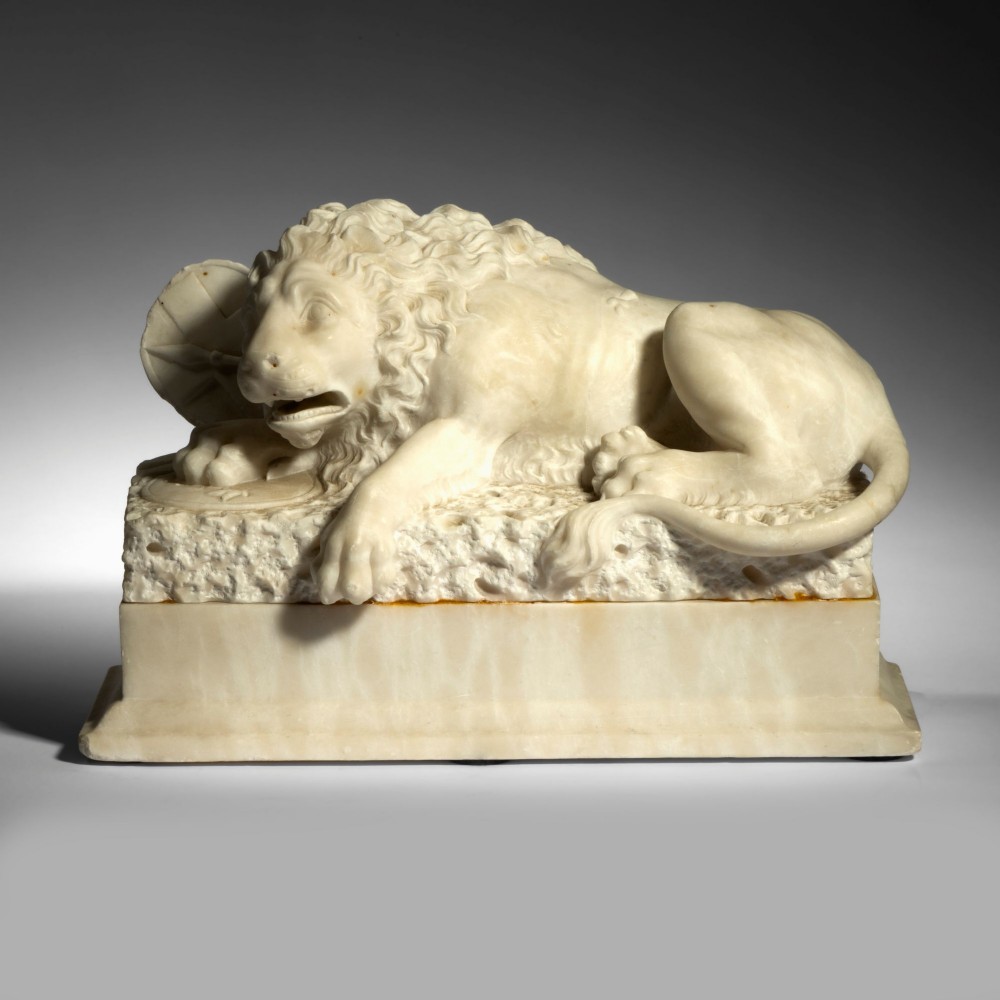 Carved Alabaster Lion of Lucerne