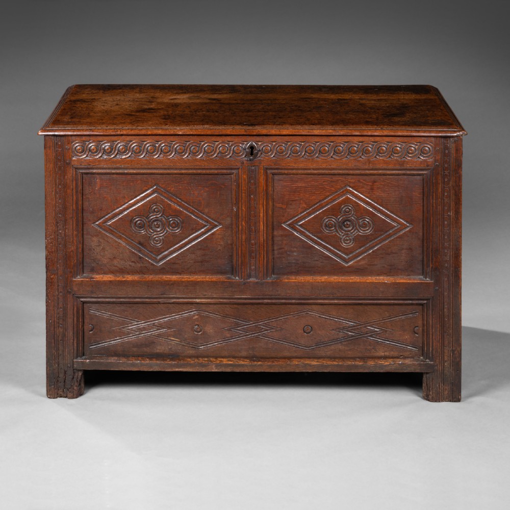 Seventeenth Century carved oak coffer