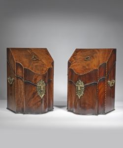 PAIR OF GEORGE III MAHOGANY KNIFE BOXES