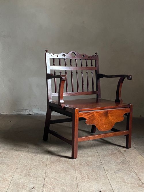 19THC MAHOGANY DRUNKARDS CHAIR - ADDITIONAL PHOTO 1