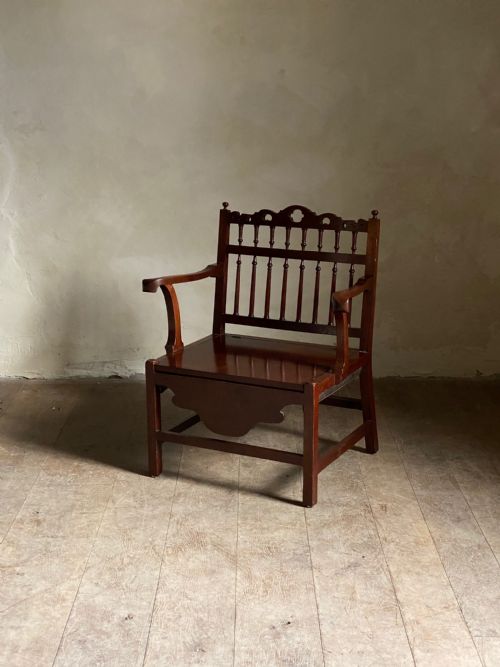 19THC MAHOGANY DRUNKARDS CHAIR - ADDITIONAL PHOTO 2