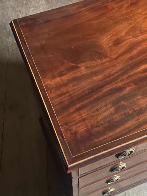 HEPPLEWHITE MAHOGANY DRESSING CHEST OF DRAWERS - ADDITIONAL PHOTO 12