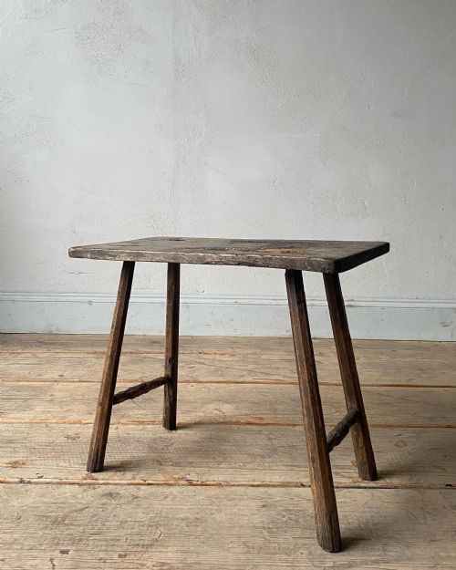 rustic antique oak stool low table - CATEGORY: ANTIQUE STOOLS - DATED GEORGIAN