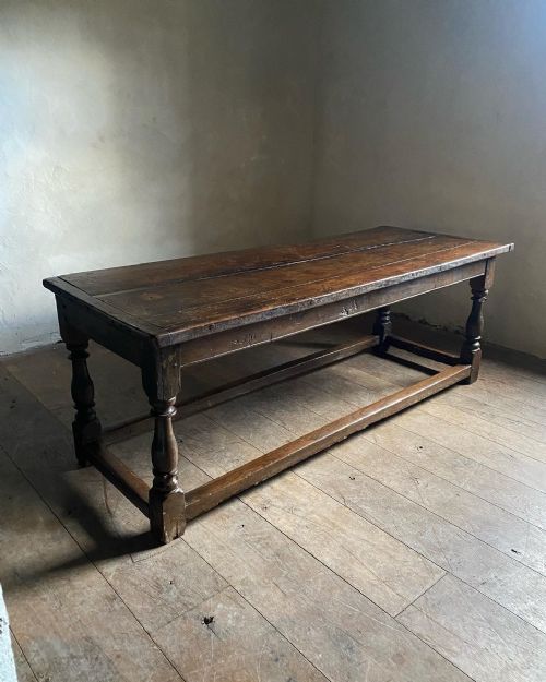 18THC GRAFFITIED OAK REFECTORY TABLE - ADDITIONAL PHOTO 1